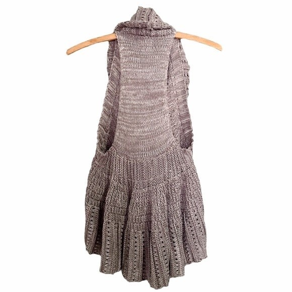 Mudd Y2K Sweater Vest Vintage Gray Shawl Collar Fall Sweater Shrug Size Medium - Picture 6 of 11